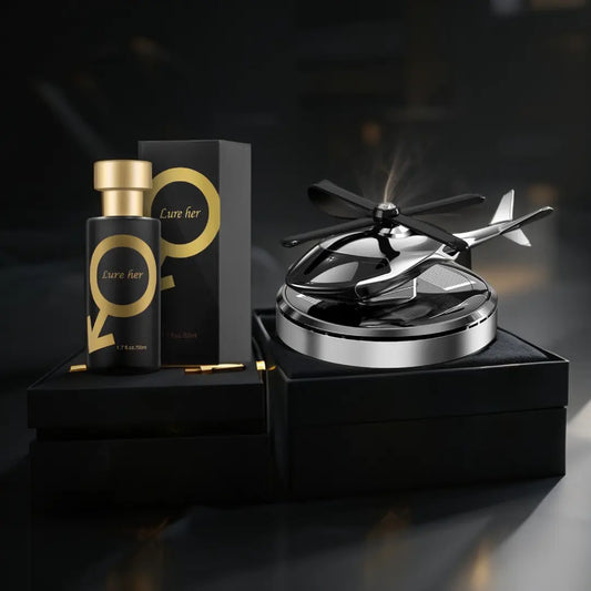 فواحة السيارة بالطاقة الشمسية الدوارة + هدية عطر رجالي فاخر