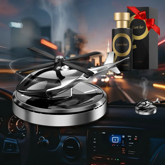 فواحة السيارة بالطاقة الشمسية الدوارة + هدية عطر رجالي فاخر