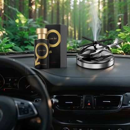 فواحة السيارة بالطاقة الشمسية الدوارة + هدية عطر رجالي فاخر