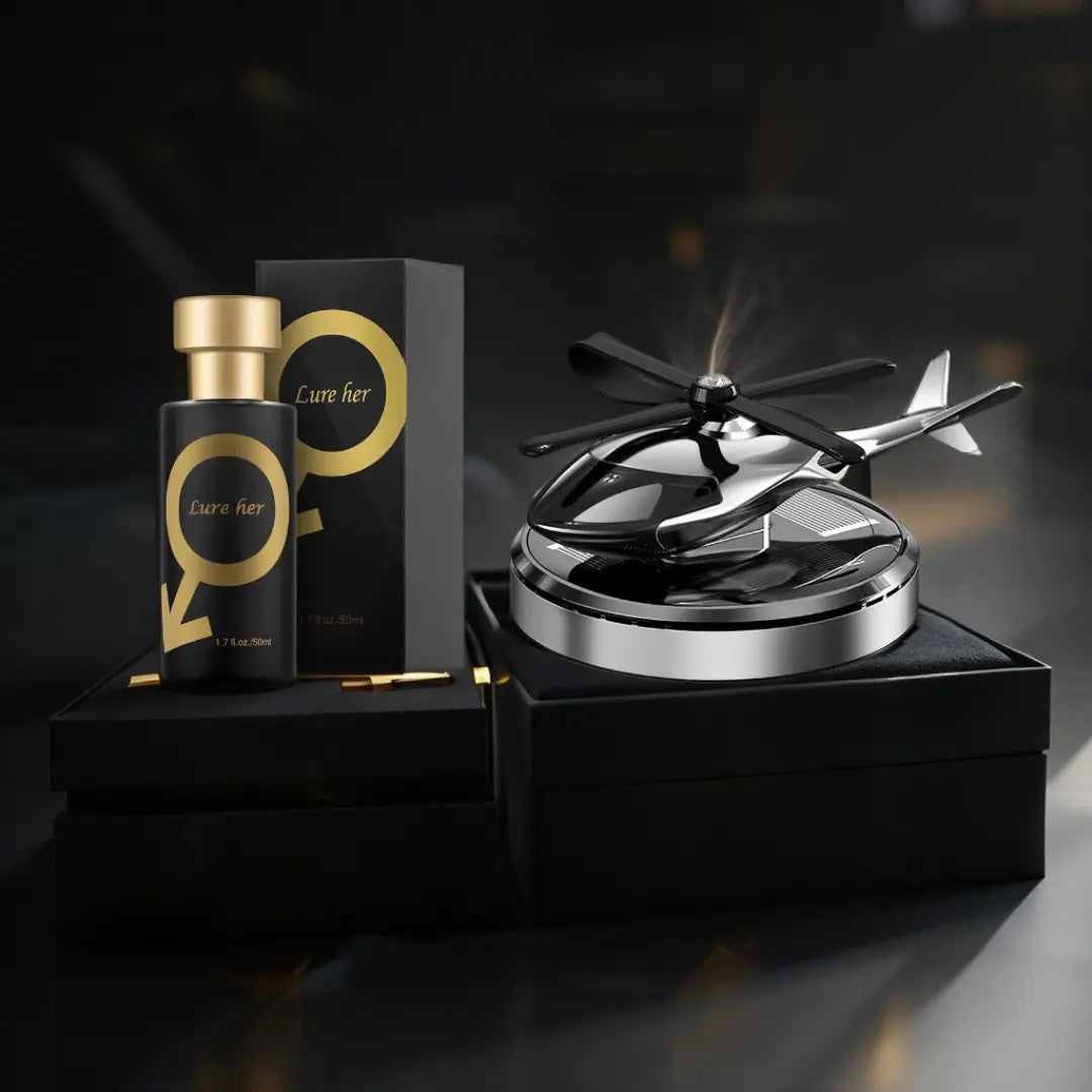 فواحة السيارة بالطاقة الشمسية الدوارة + هدية عطر رجالي فاخر