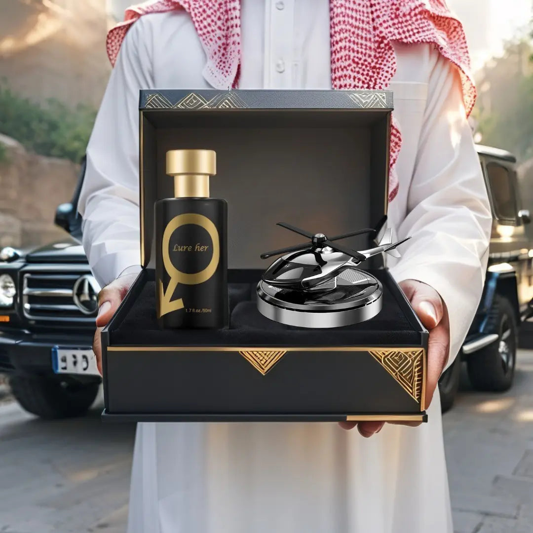فواحة السيارة بالطاقة الشمسية الدوارة + هدية عطر رجالي فاخر