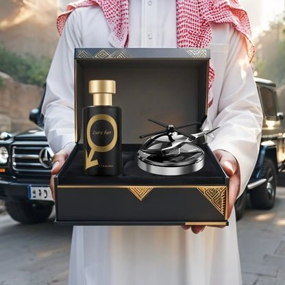 فواحة السيارة بالطاقة الشمسية الدوارة + هدية عطر رجالي فاخر