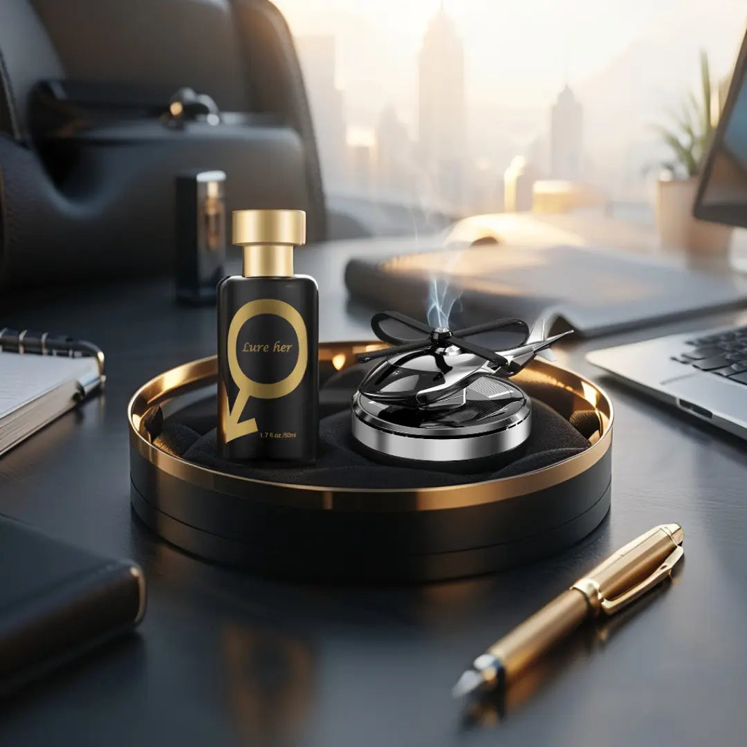 فواحة السيارة بالطاقة الشمسية الدوارة + هدية عطر رجالي فاخر